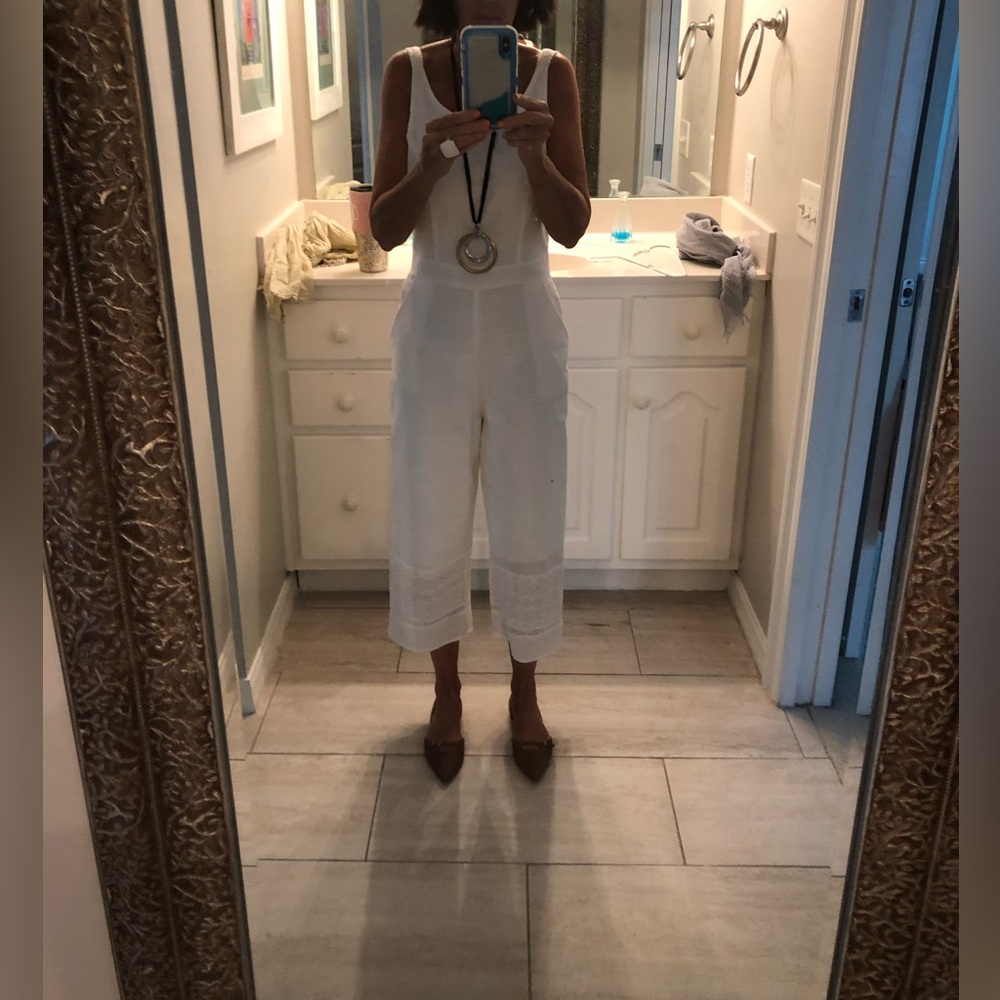 White Sleeveless Jumpsuit